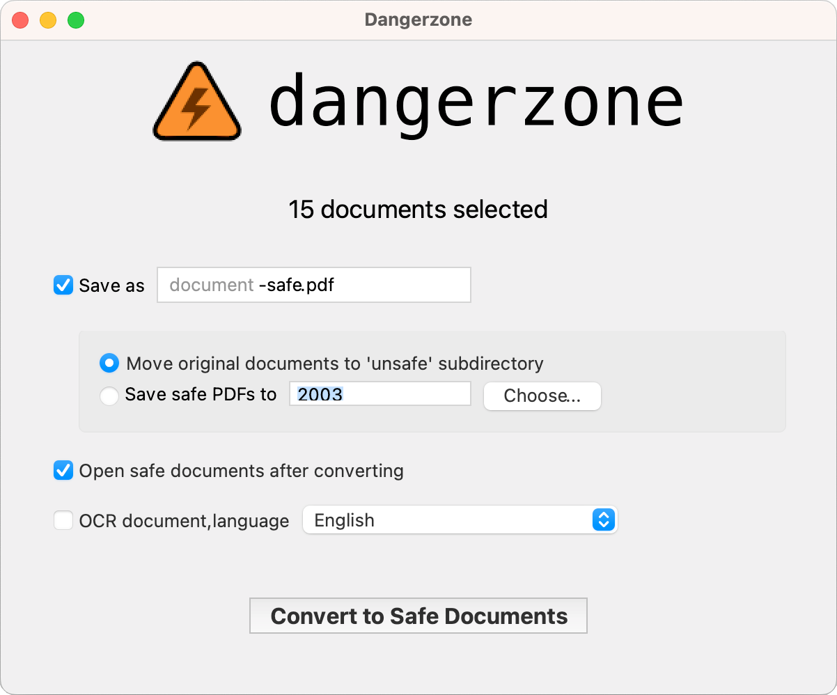 Take potentially dangerous PDFs, office documents, or images and convert them to safe PDFs.