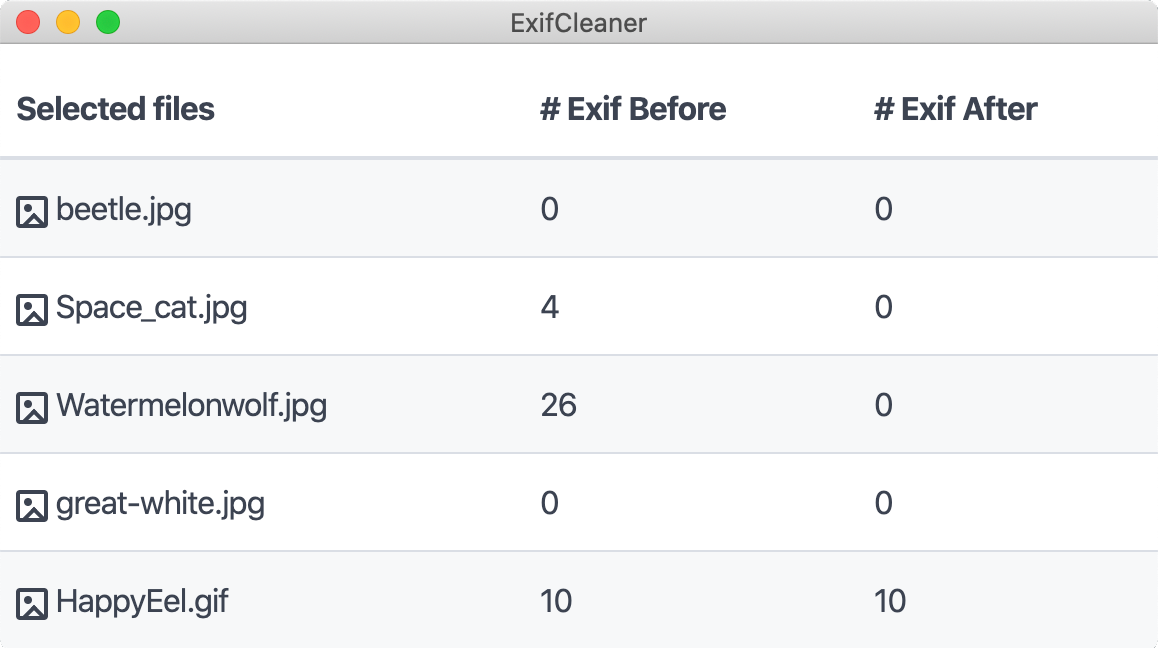 ExifCleanerCross-platform desktop GUI app to clean image metadata