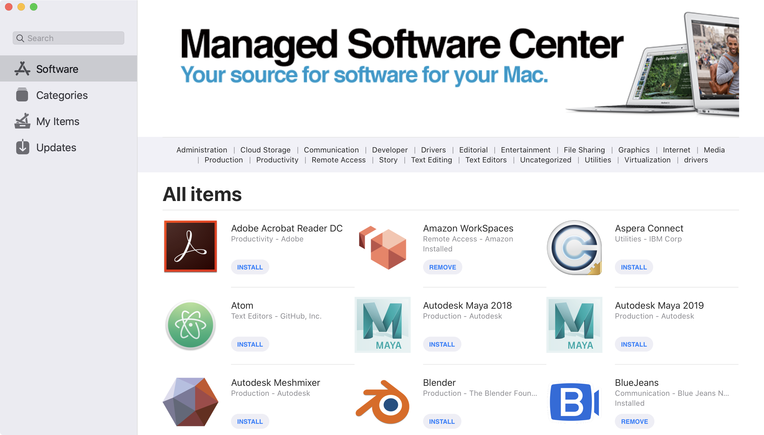 Managed software installation for OS X