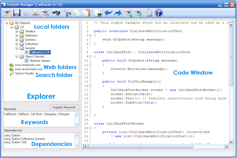 Snippet Managerfreeware code snippet manager