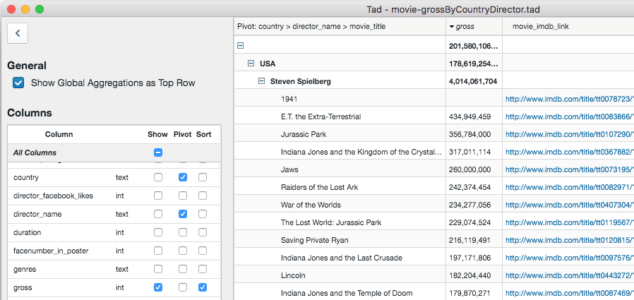 TadApplication for viewing and analyzing tabular data such as CSV files